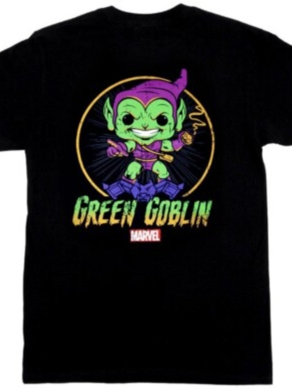 Marvel Funko Black T-Shirt with Green & Purple Green Goblin Graphic